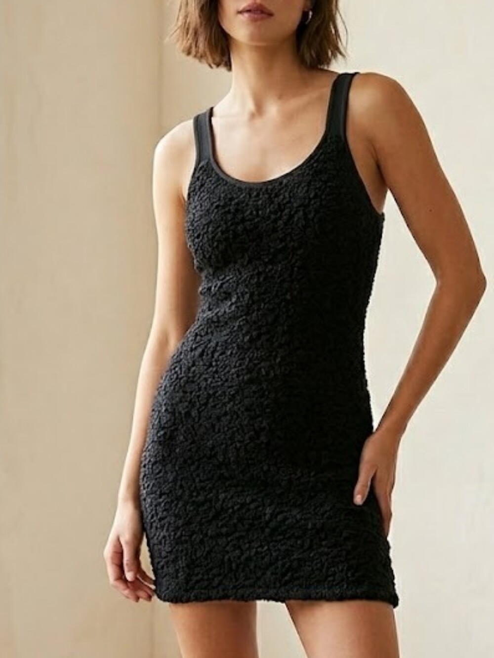 Free People Textured Bodycon Dress In Black Size Medium